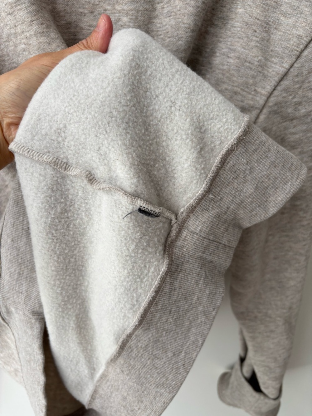 Oversized Neutral Sweatshirt Cotton Pullover Minimalist SoftCrewneck oatmeal - Picture 4 of 8